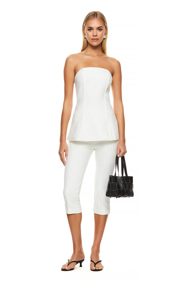 THE REMY WHITE STRAPLESS TOP