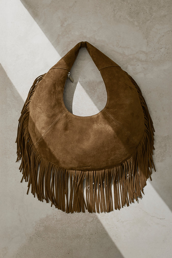 THE TORI MOCHA SUEDE BAG | lifestyle