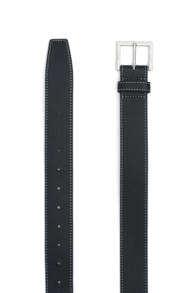 THE CARRIE BLACK TOPSTITCH BELT