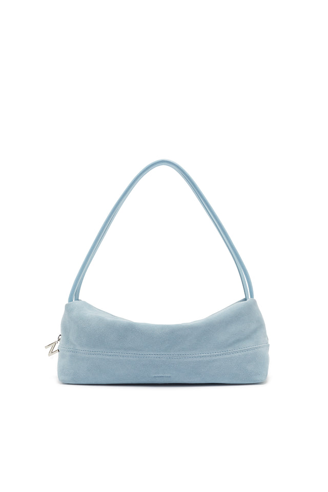 THE LEYLA POWDER BLUE SUEDE BAG