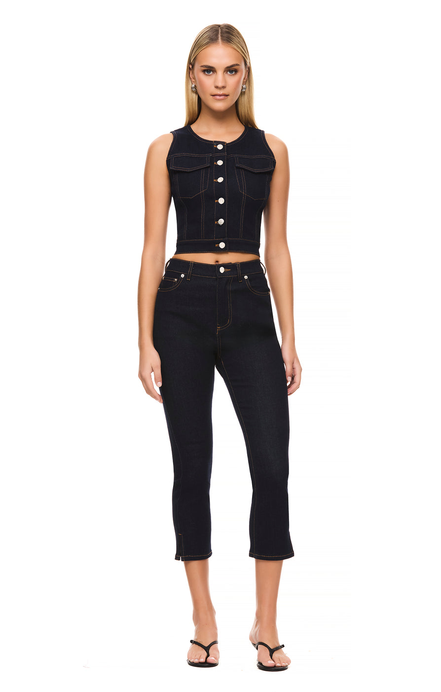 THE RINA DARK BLUE VEST | model