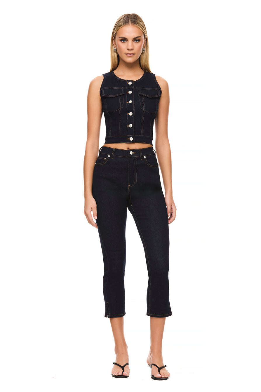THE RINA DARK BLUE VEST | model