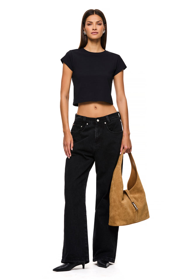 THE PIPER HONEY SUEDE BAG
