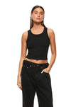 THE POLLY BLACK TANK TOP | model