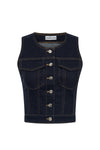 THE RINA DARK BLUE VEST | ghost