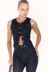 THE RINA DARK BLUE VEST | model