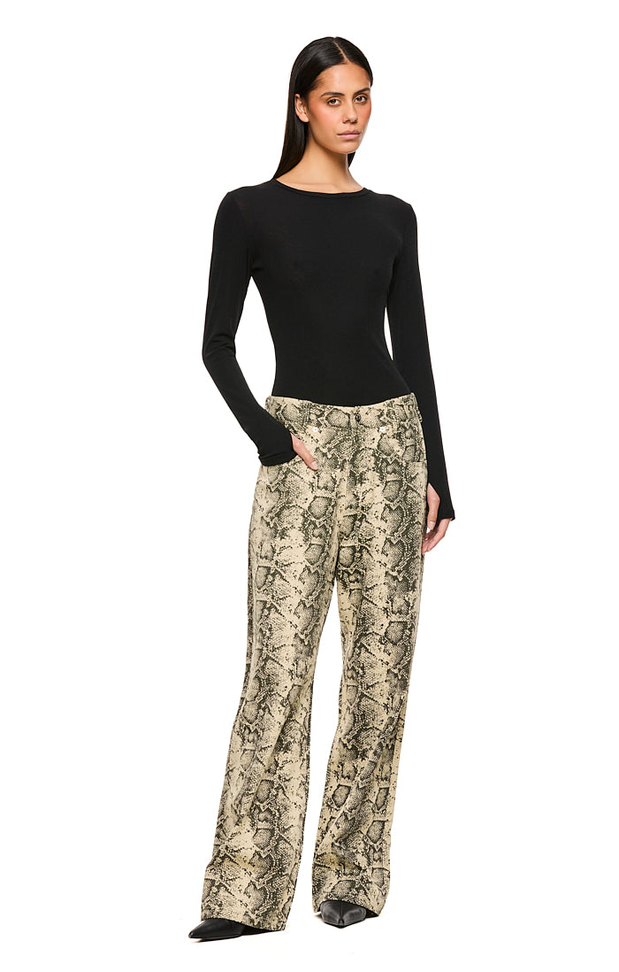 THE MAXWELL SNAKE PRINT JEAN | model