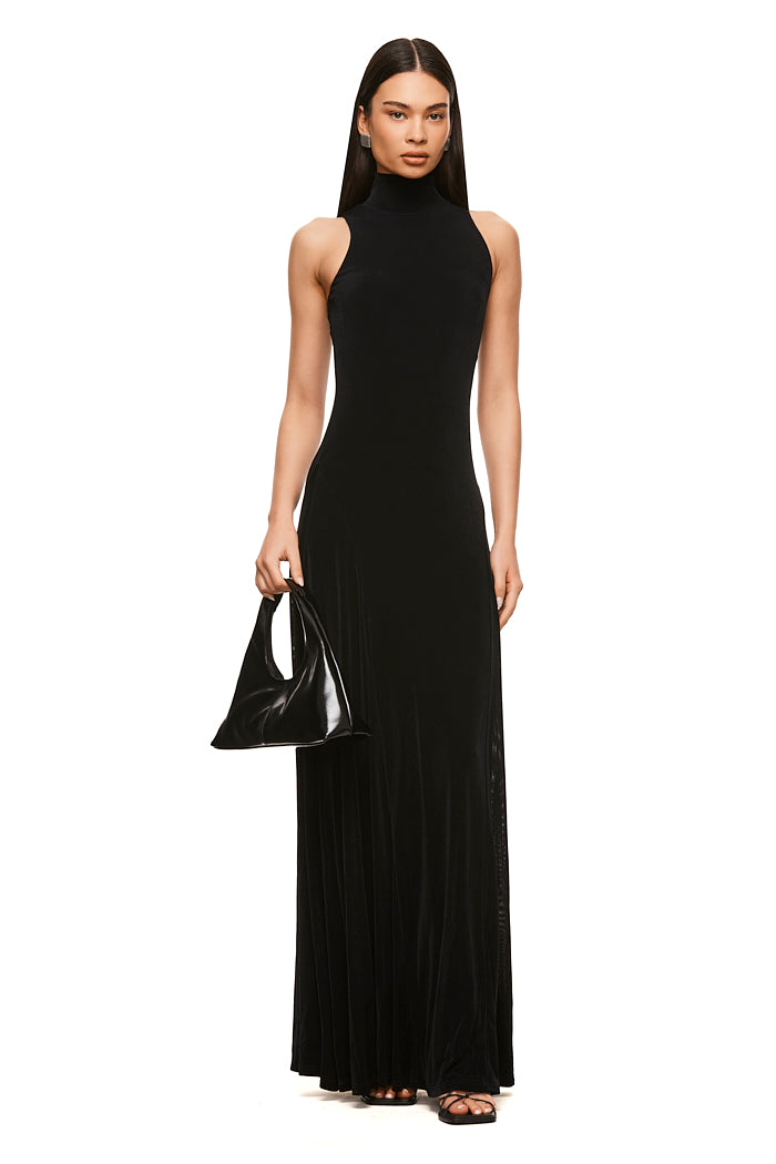 THE NERA BLACK MAXI DRESS | MODEL