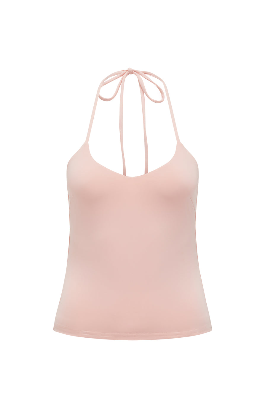 THE STEVIE PINK HALTER TOP | GHOST