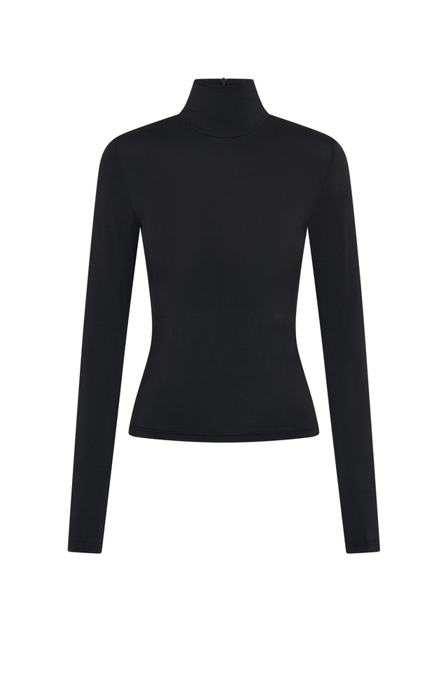 THE TULSA BLACK TURTLENECK TOP