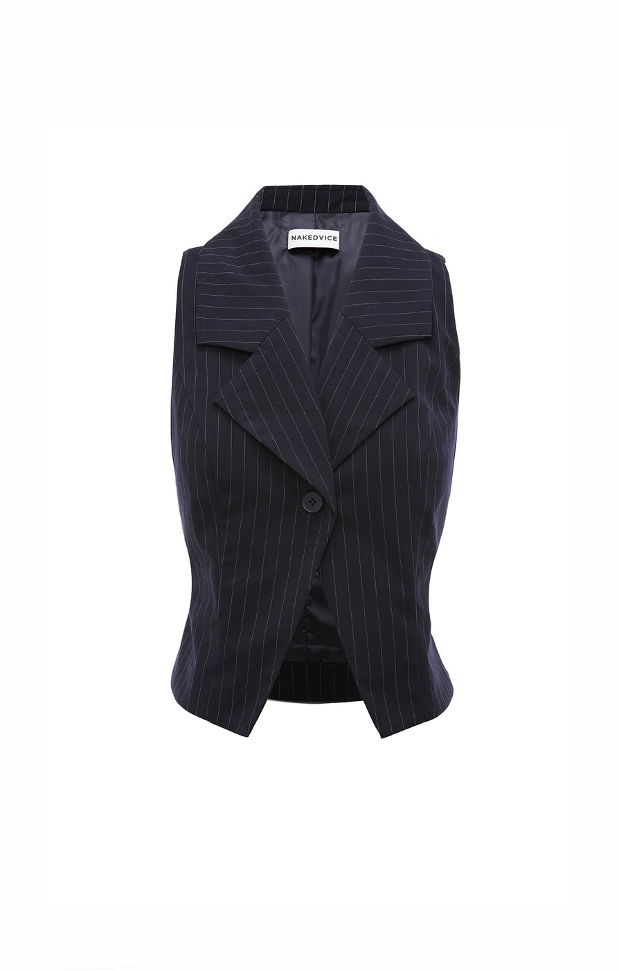THE WREN VEST PINSTRIPE | ghost