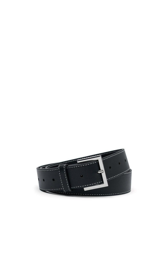 THE CARRIE BLACK TOPSTITCH BELT