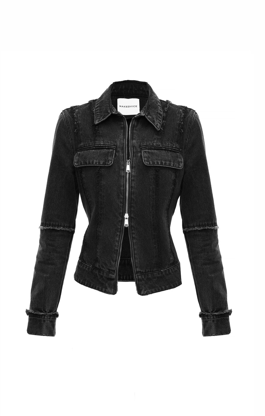 THE KINSEY JACKET BLACK DENIM | Ghost