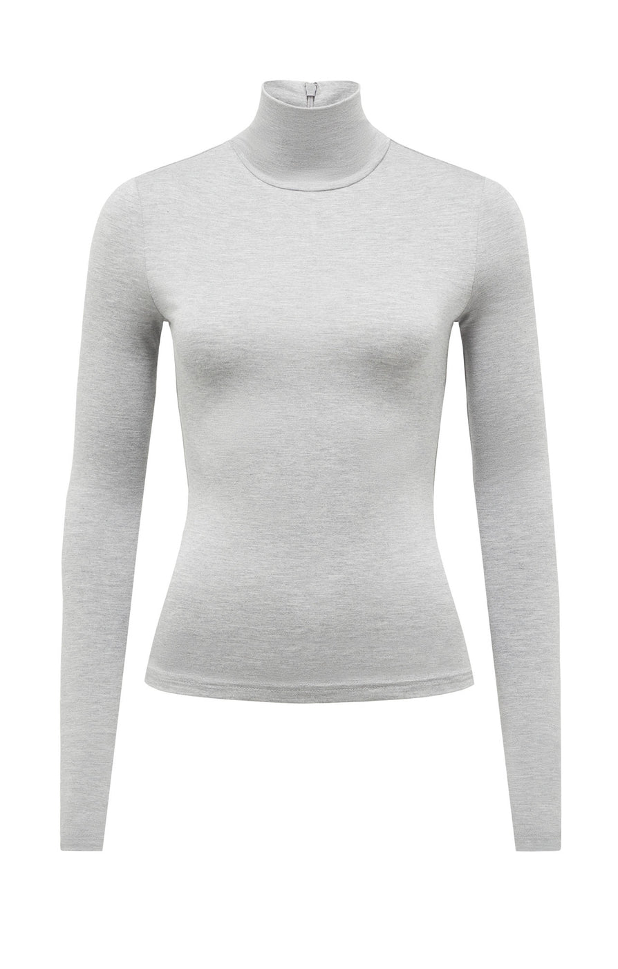 THE TULSA GREY MARLE TURTLENECK TOP | ghost