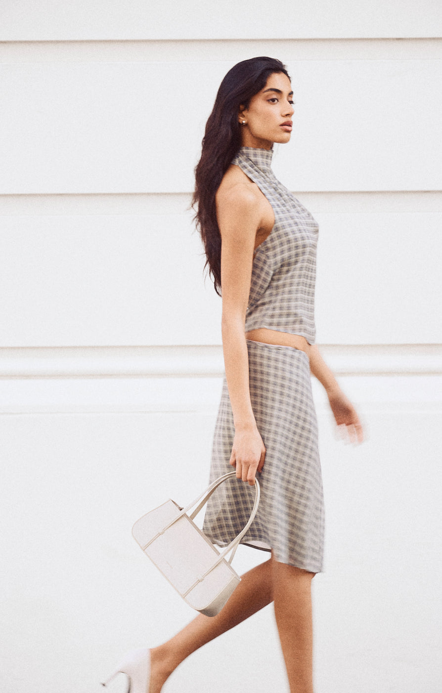 THE TALULAH CHECK MIDI SKIRT | CAMPAIGN