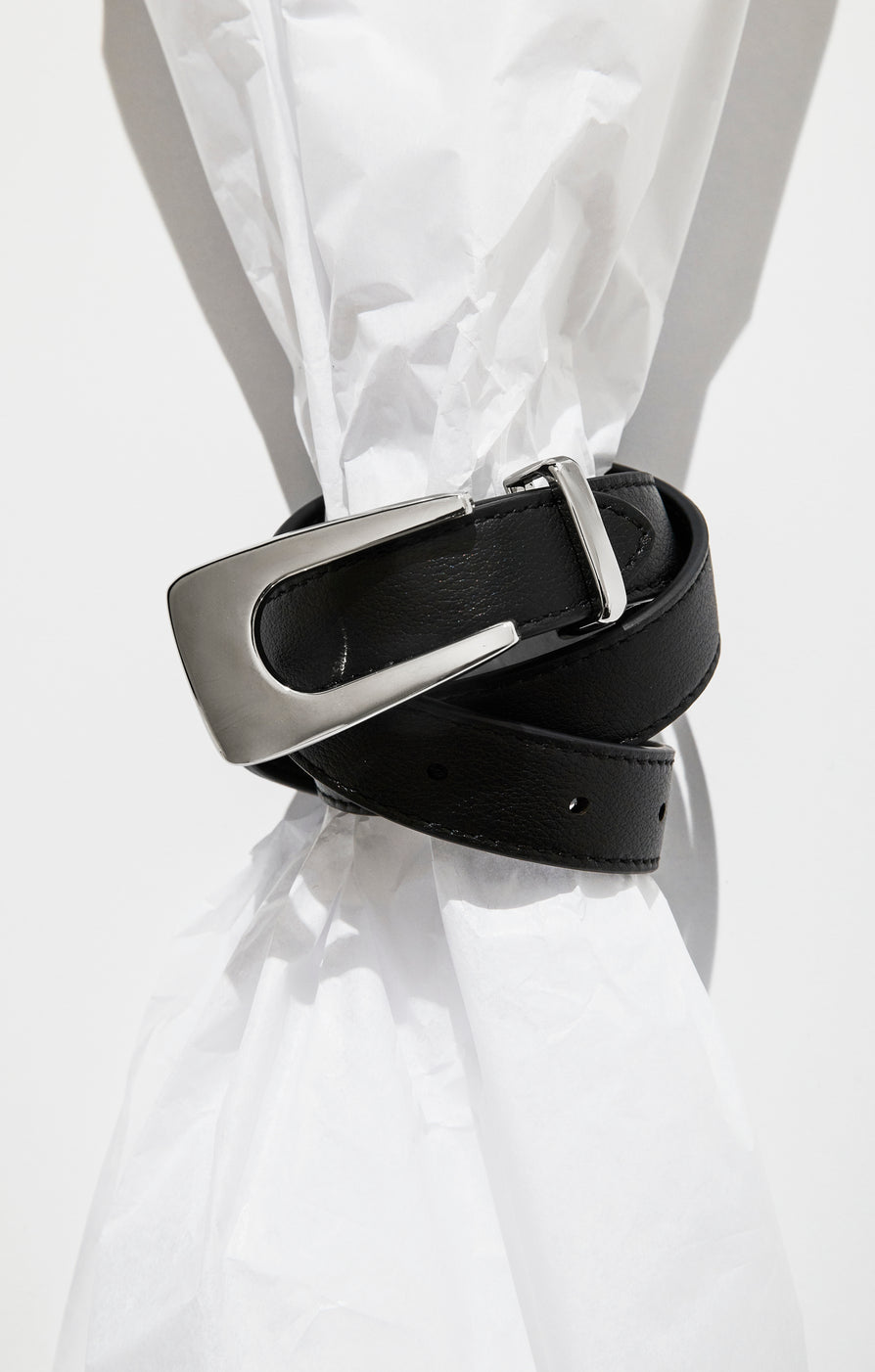 THE STASSIE BLACK SILVER BELT