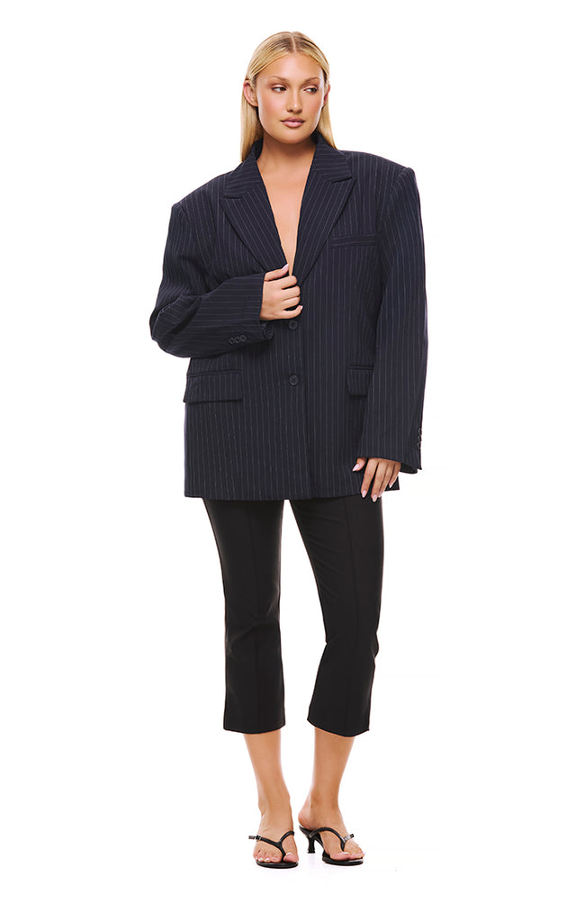 THE ISLA NAVY PINSTRIPE BLAZER 