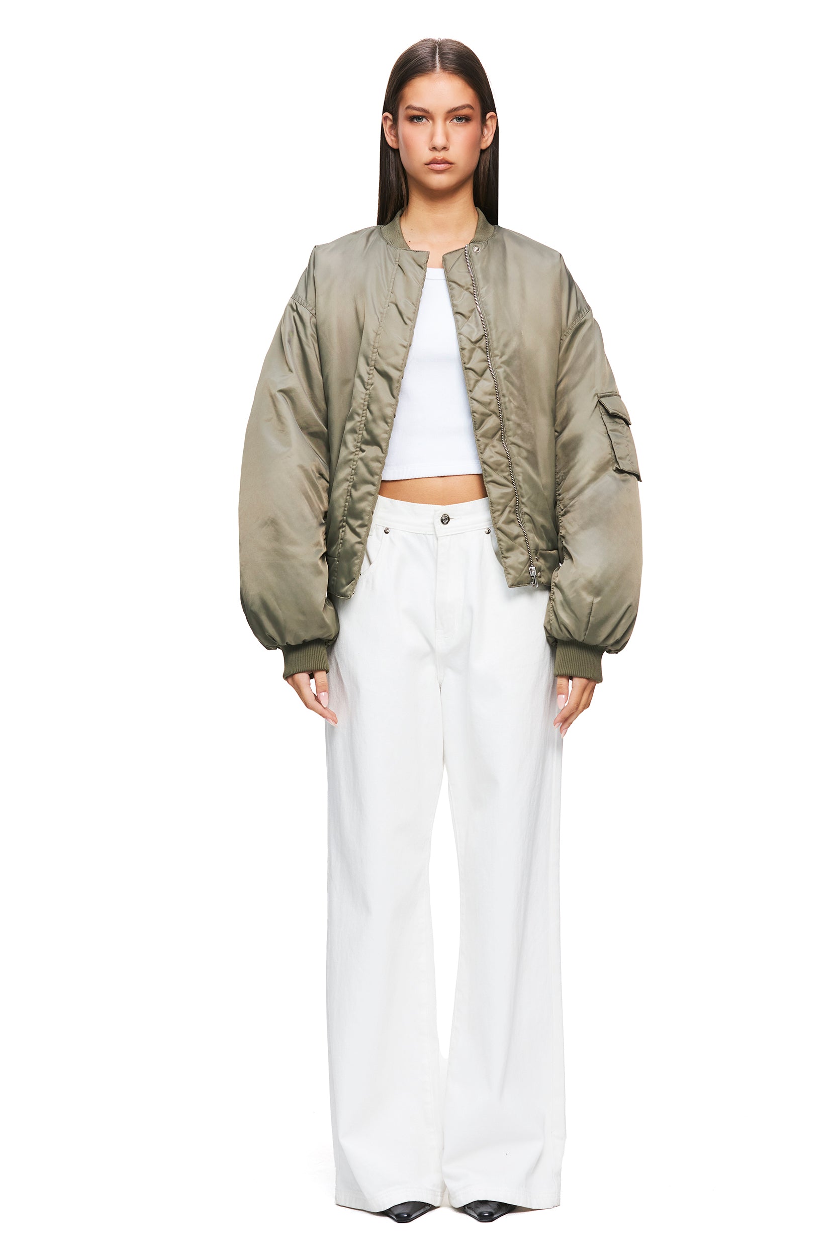 Khaki bomber best sale