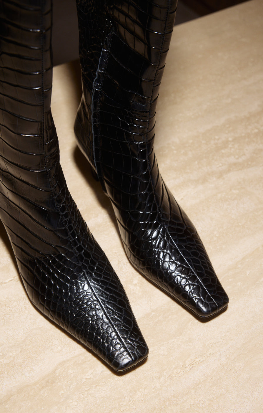 THE ASHER BLACK CROC BOOT