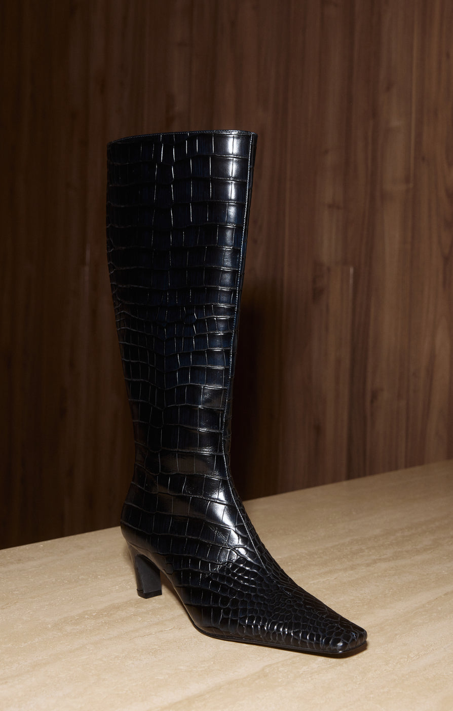 THE ASHER BLACK CROC BOOT