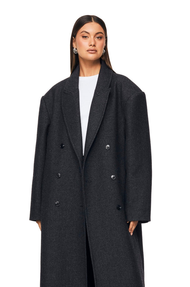 THE BOSTON OVERSIZED GREY COAT 