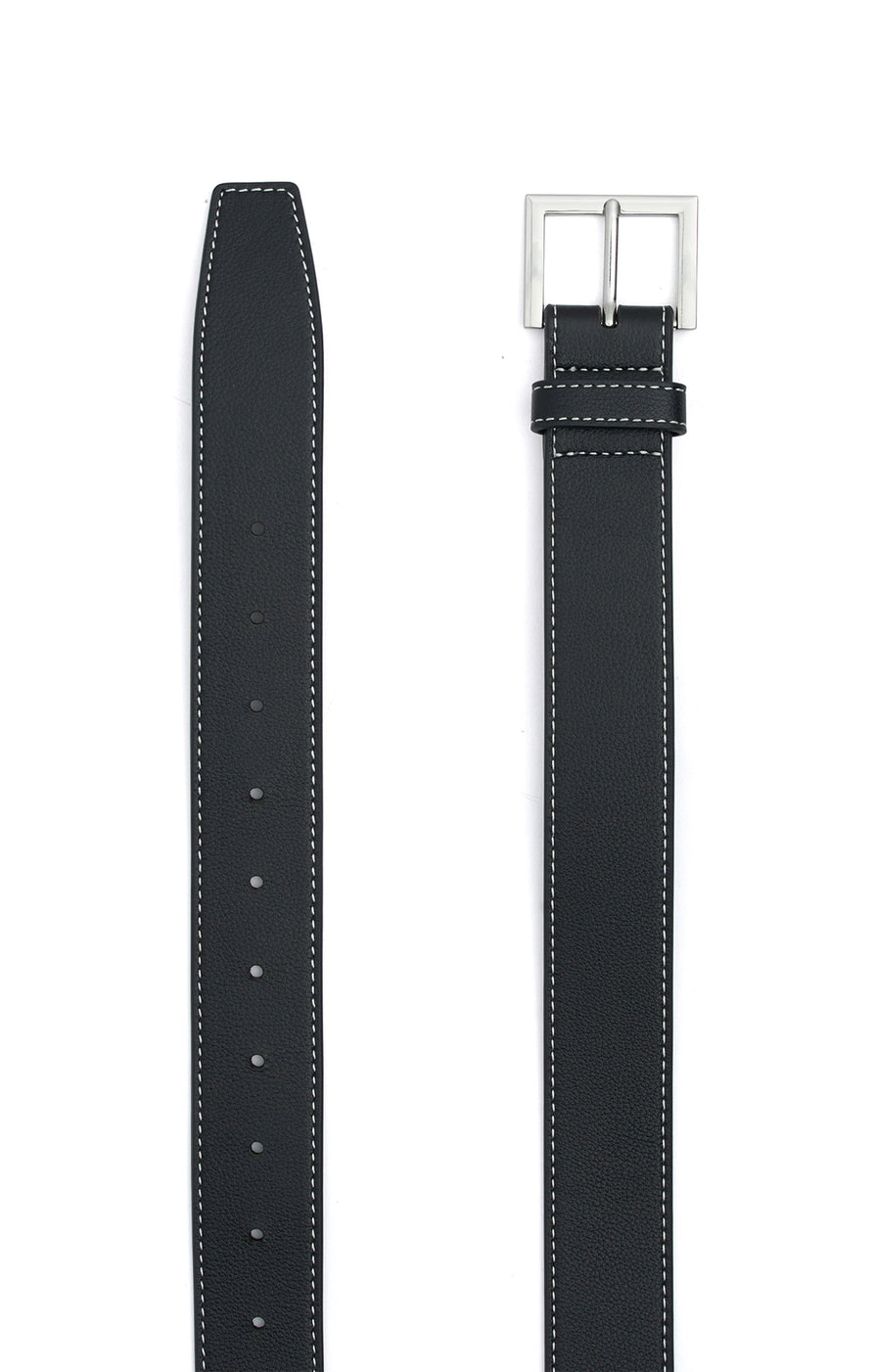 THE CARRIE BLACK TOPSTITCH BELT | ghost