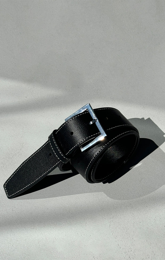 THE CARRIE BLACK TOPSTITCH BELT | Lifestyle