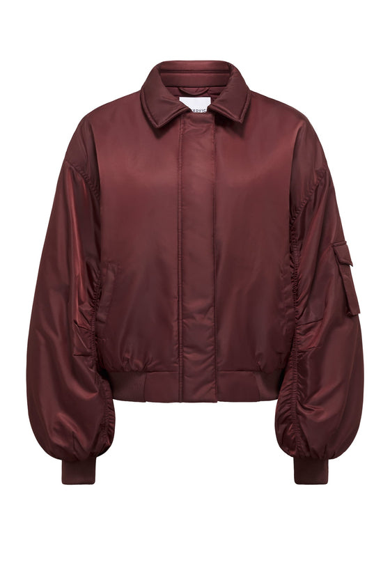 THE DAMON BURGUNDY BOMBER JACKET