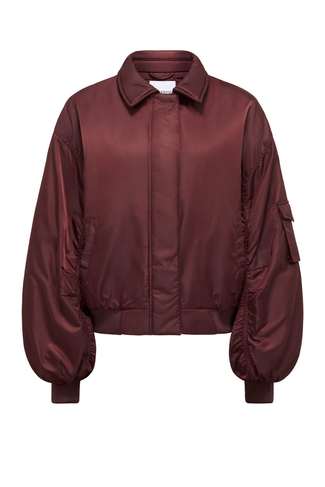 THE DAMON BURGUNDY BOMBER JACKET 
