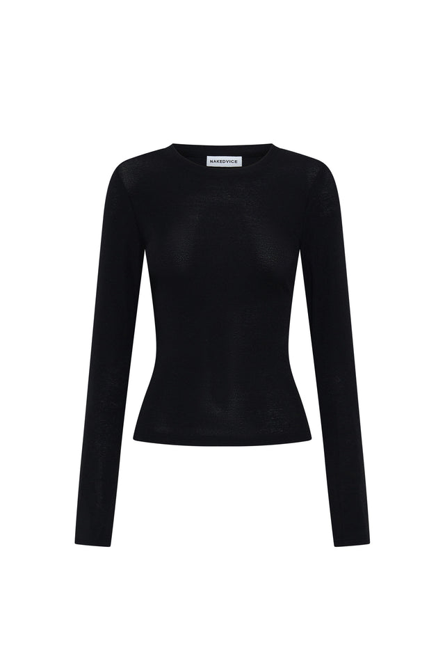 THE DOVE BLACK LONG-SLEEVE TOP 