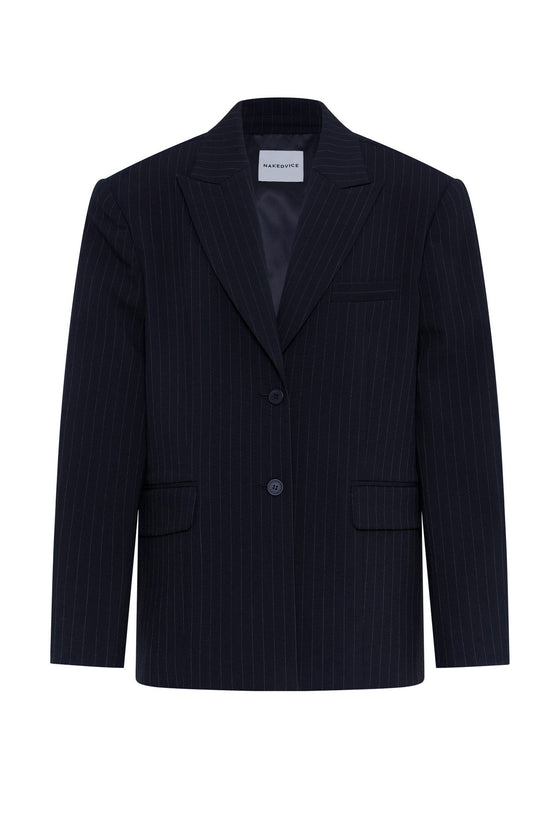 THE ISLA NAVY PINSTRIPE BLAZER