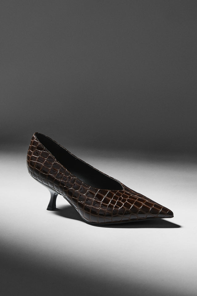 THE HILTON COFFEE CROC HEEL 