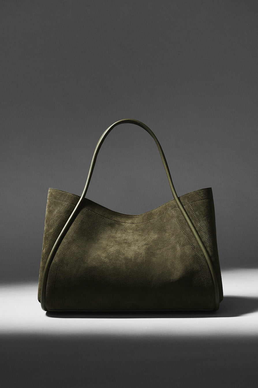 THE NYLA KHAKI SUEDE BAG | LIFESTYLE