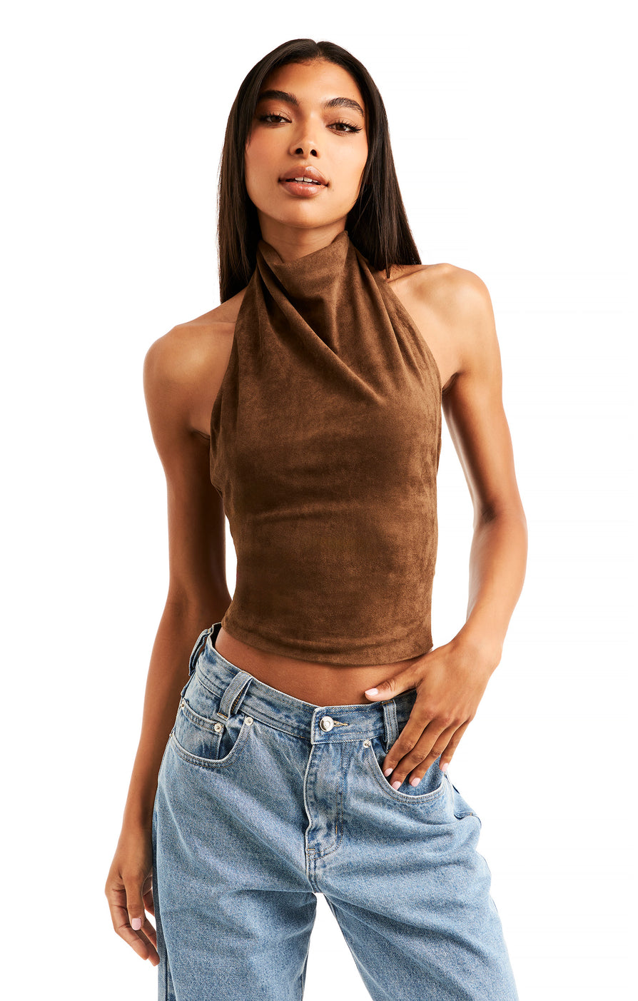 THE CANDICE SUEDE TOP | model