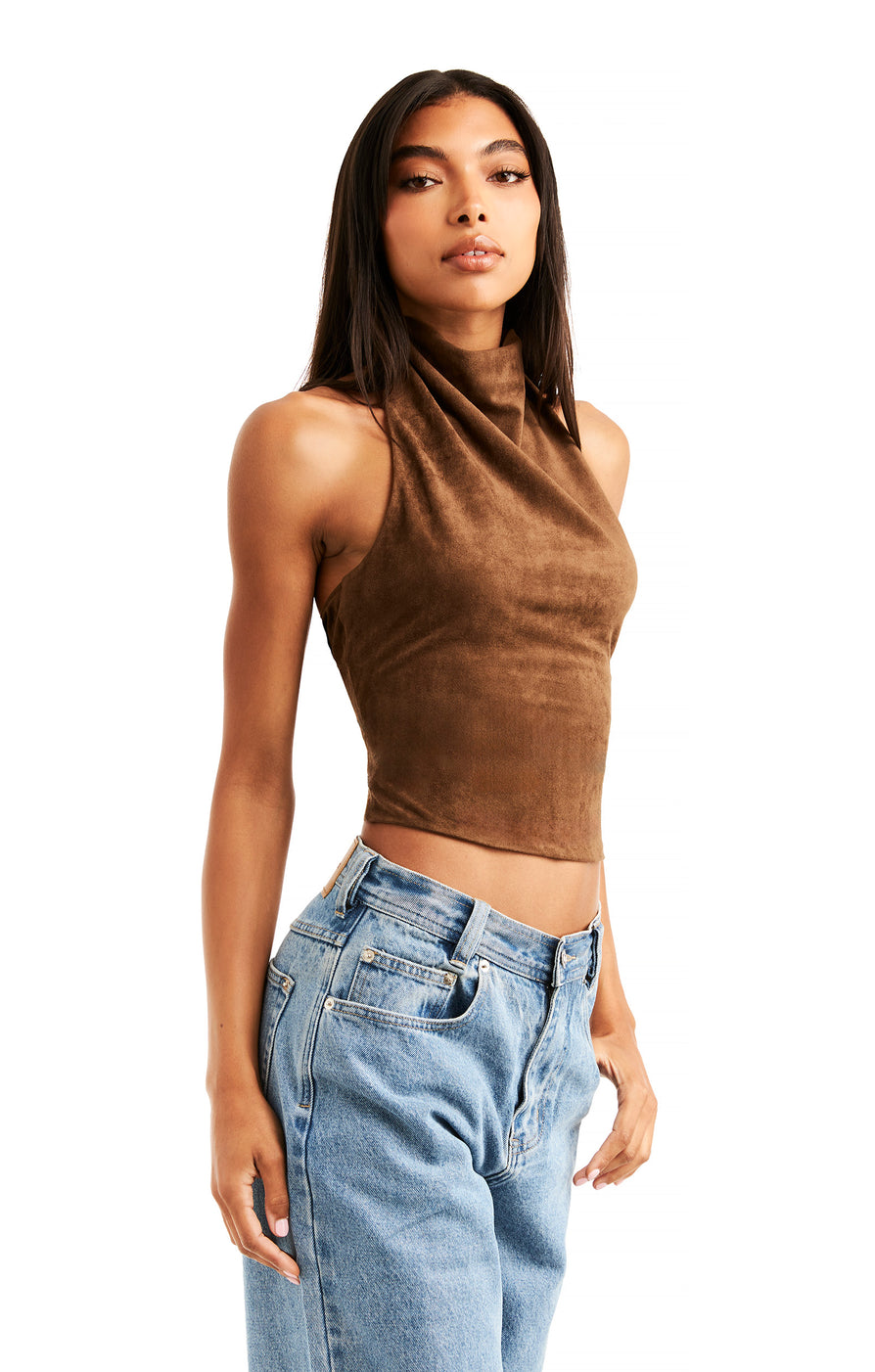 THE CANDICE SUEDE TOP | model