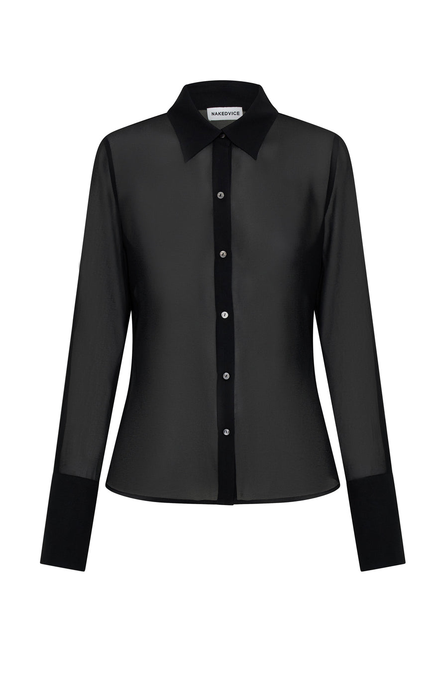 THE MAGDA BLACK SHIRT | ghost