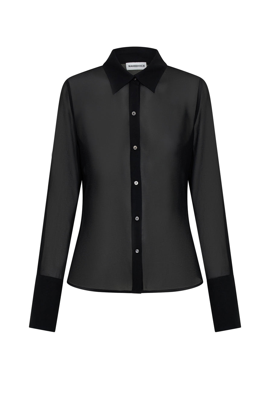 THE MAGDA BLACK SHIRT | ghost