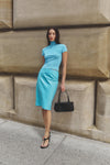 THE DEMPSEY AQUAMARINE MIDI SKIRT | campaign 