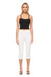 THE DOMINIQUE WHITE CAPRI PANT | model