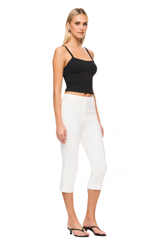 THE DOMINIQUE WHITE CAPRI PANT 