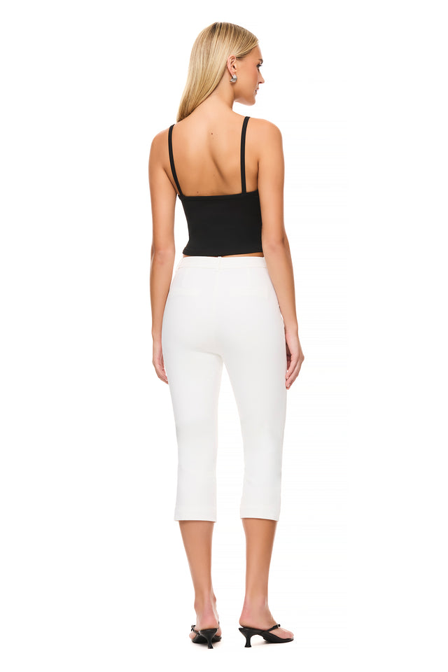 THE DOMINIQUE WHITE CAPRI PANT 