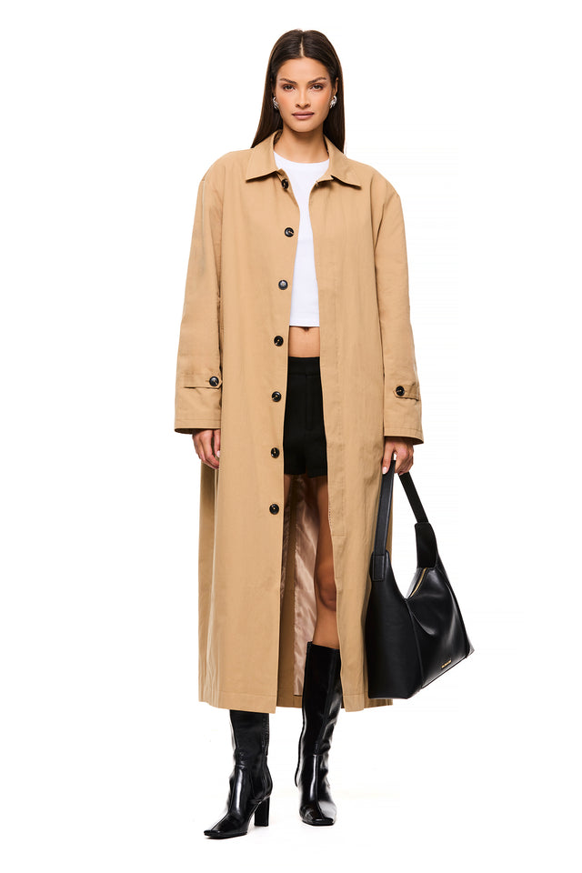 THE MONTAGUE SAND TRENCH COAT 