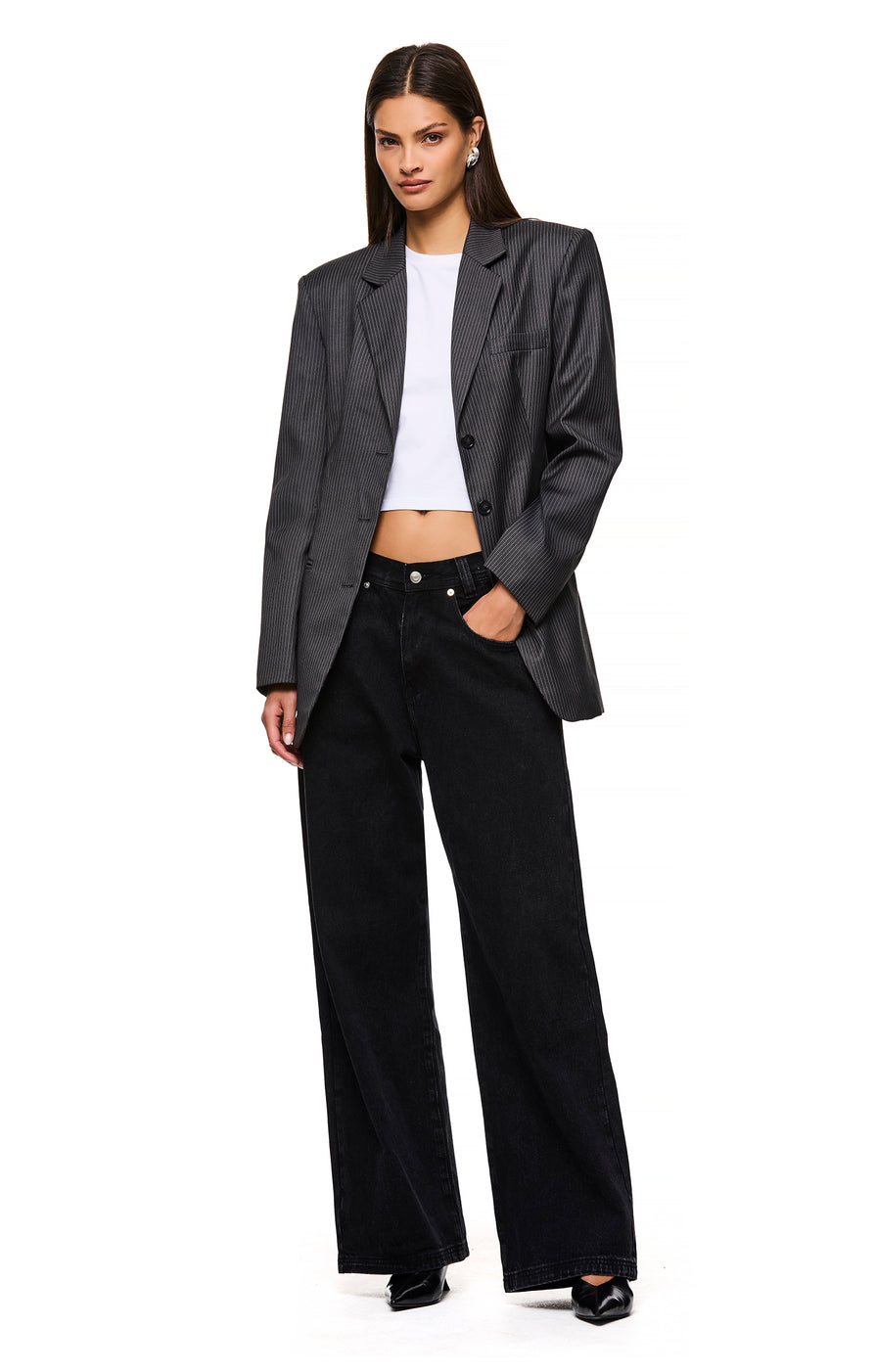 THE SAWYER GREY PINSTRIPE BLAZER