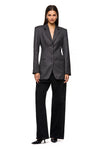 THE SAWYER GREY PINSTRIPE BLAZER | model