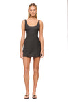 THE KRISTEN GREY PINSTRIPE DRESS | MODEL