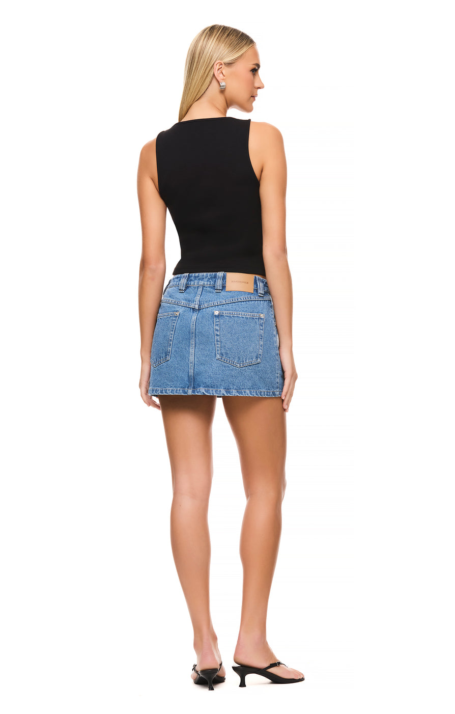 THE MORGAN MID BLUE SKIRT