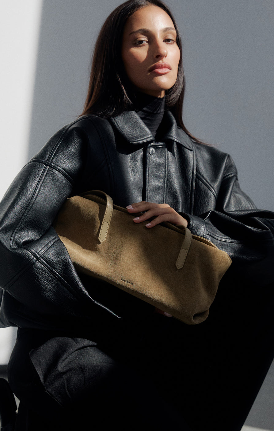 THE POPPY BLONDE SUEDE BAG | CAMPAIGN