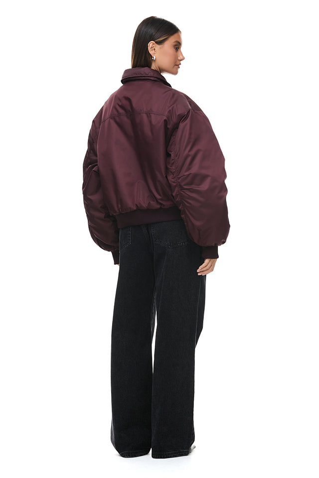 THE DAMON BURGUNDY BOMBER JACKET