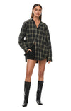 THE PAX OLIVE PLAID SHIRT | model
