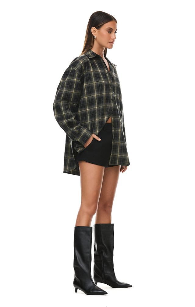 THE PAX OLIVE PLAID SHIRT 
